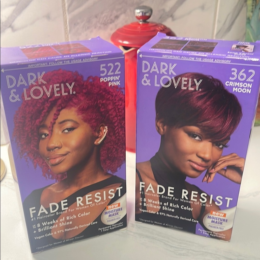 2 New in box Fade Resist Hair Color - Poppin' Pink and Crimson Moon